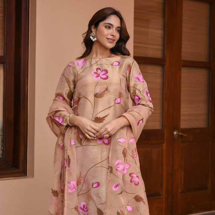 Brown-Muslin-Floral-Printed-Straight-3-Piece-Kurta-Set