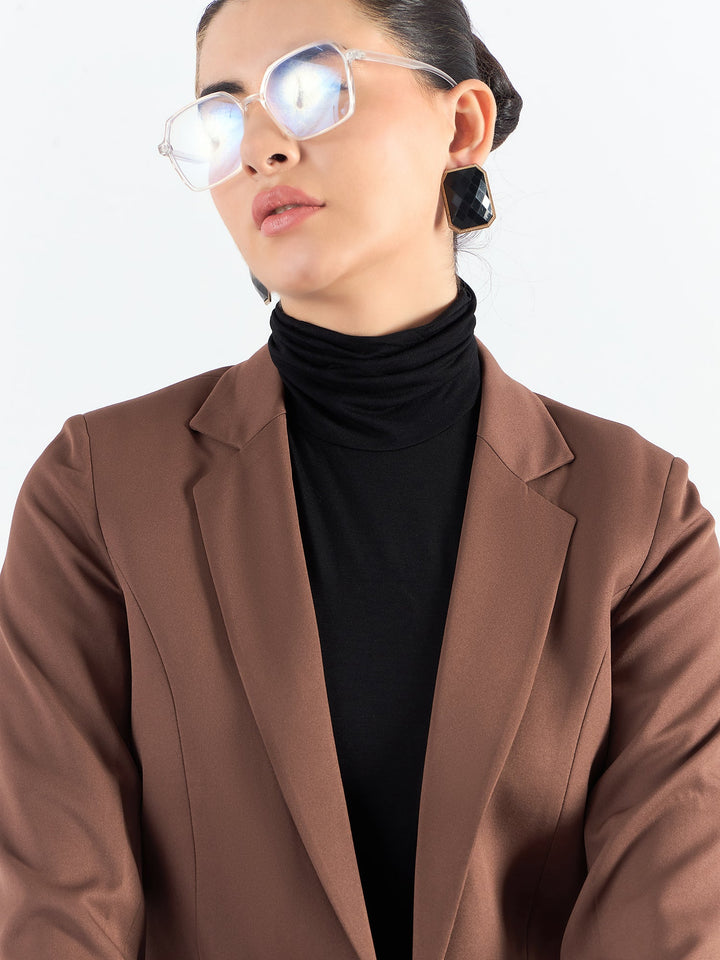 Brown-Poly-Viscose-Notched-Lapel-Blazer-With-High-Waist-Trouser