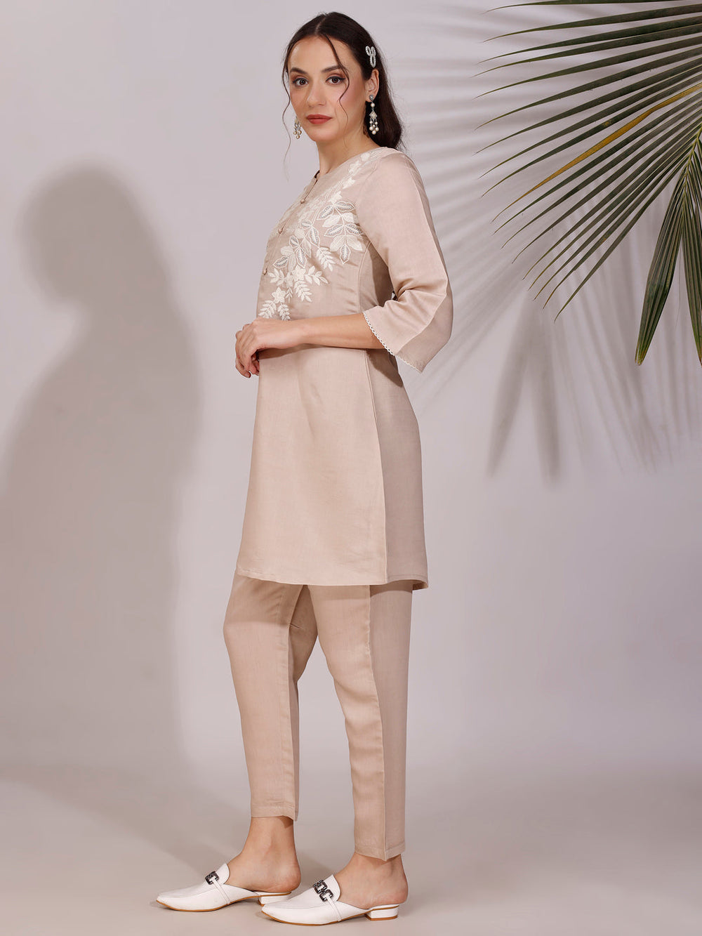 Brown-Embroidered-Thread-Work-Co-Ord-Set