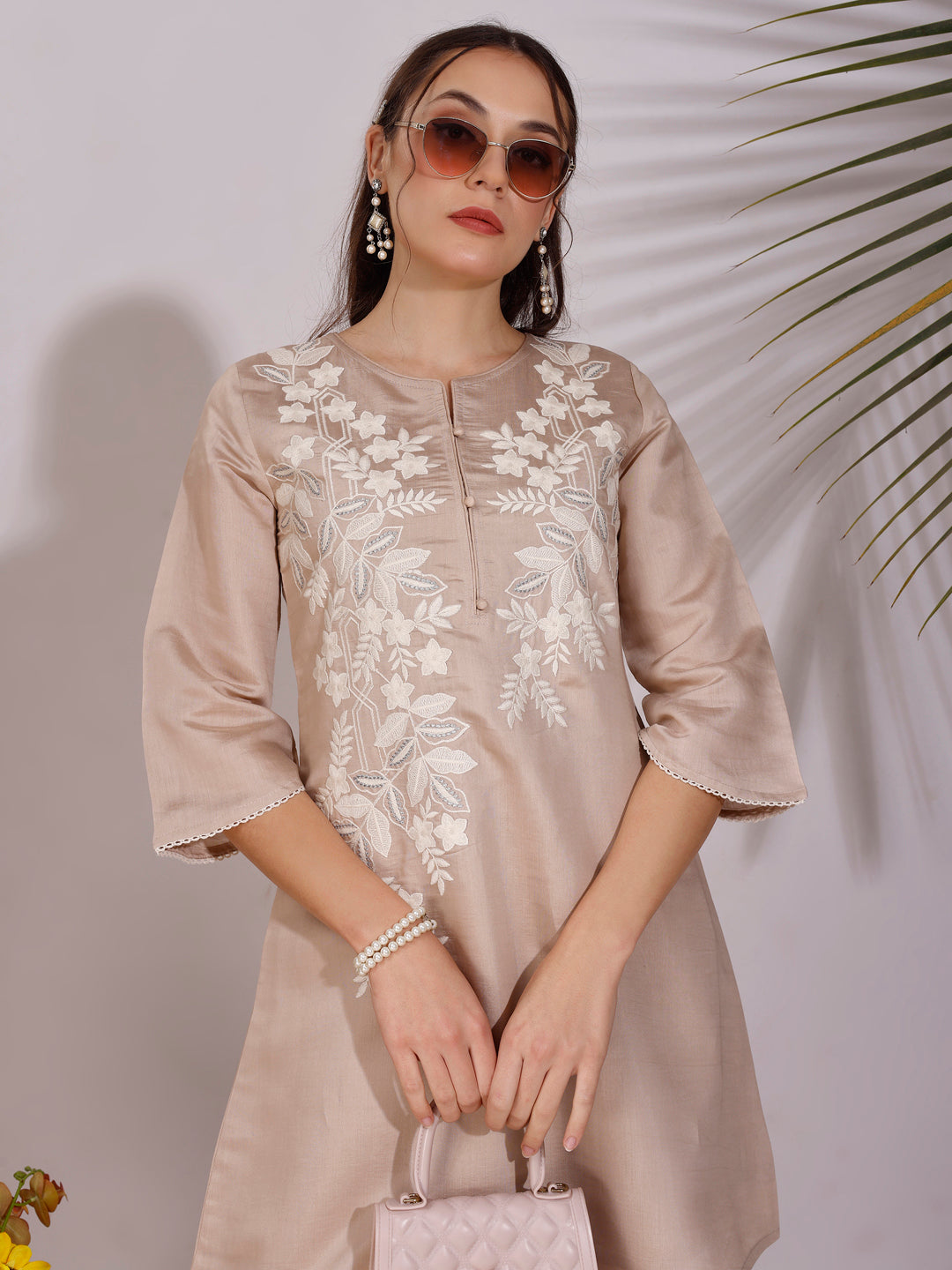 Brown-Embroidered-Thread-Work-Co-Ord-Set