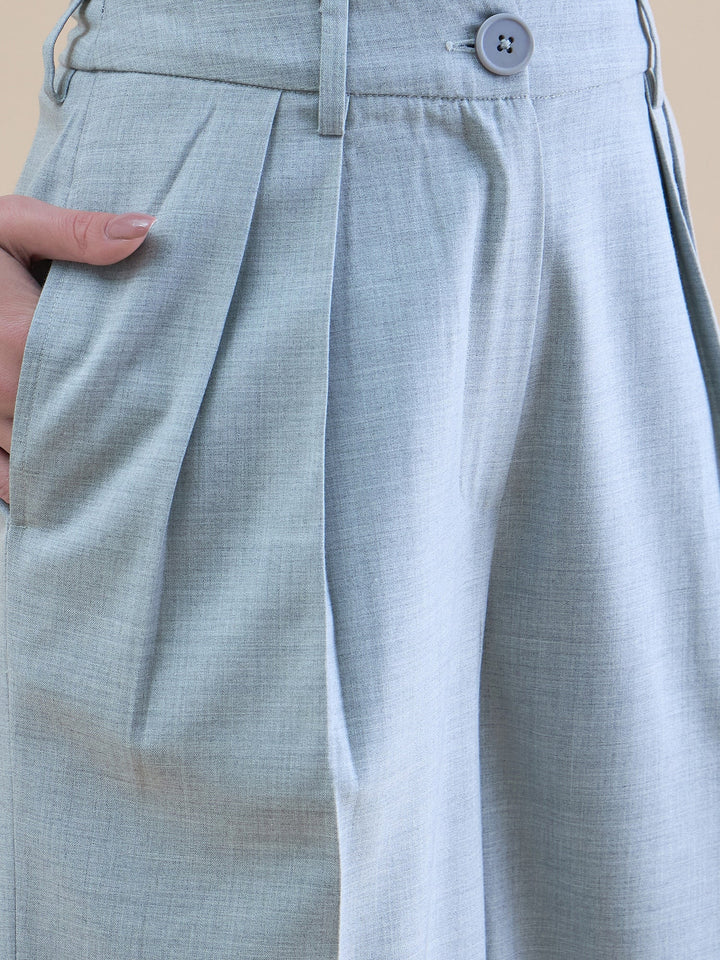 Brown-High-Waist-Straight-Cut-Solid-Grey-Trouser