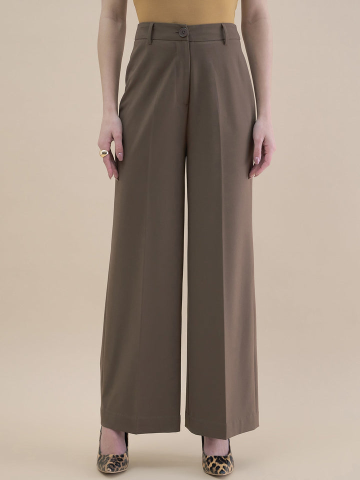 Brown-High-Waist-Tailored-Fit-Straight-Leg-Trouser