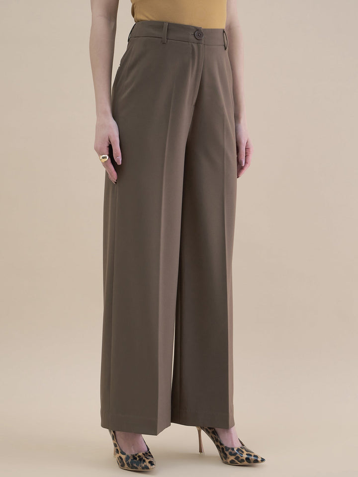 Brown-High-Waist-Tailored-Fit-Straight-Leg-Trouser