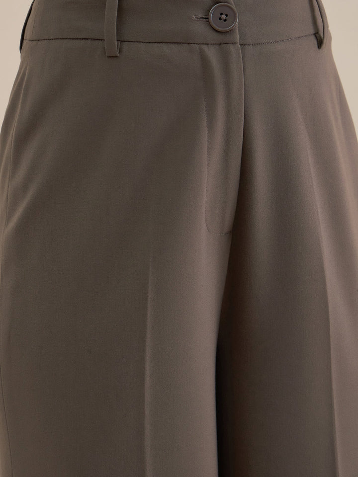 Brown-High-Waist-Tailored-Fit-Straight-Leg-Trouser