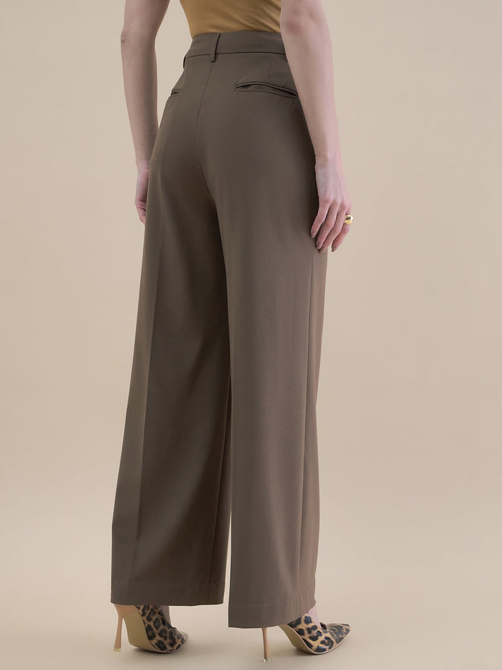 Brown-High-Waist-Tailored-Fit-Straight-Leg-Trouser