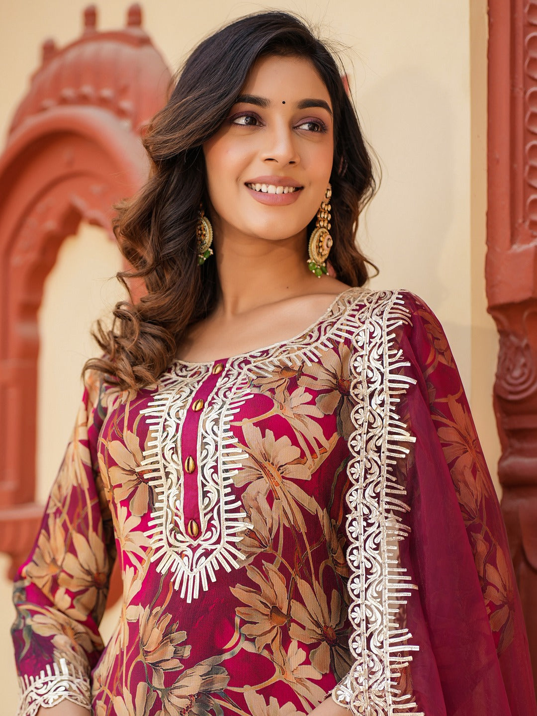 Burgundy-Pure-Chinon-Gotta-Patti-Work-Sharara-Set