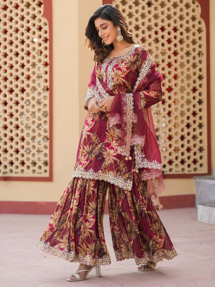 Burgundy-Pure-Chinon-Gotta-Patti-Work-Sharara-Set