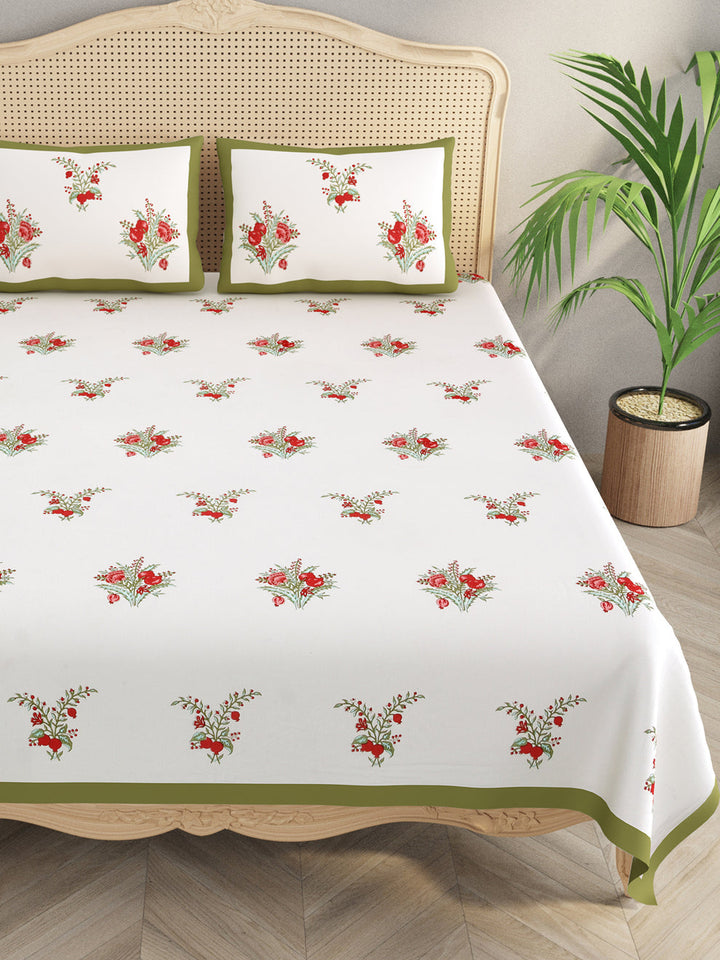 Cream-&-Multicolor-Bedsheet-Set-Gift-Box-(Bedsheet-With-2-Pillow-Covers)