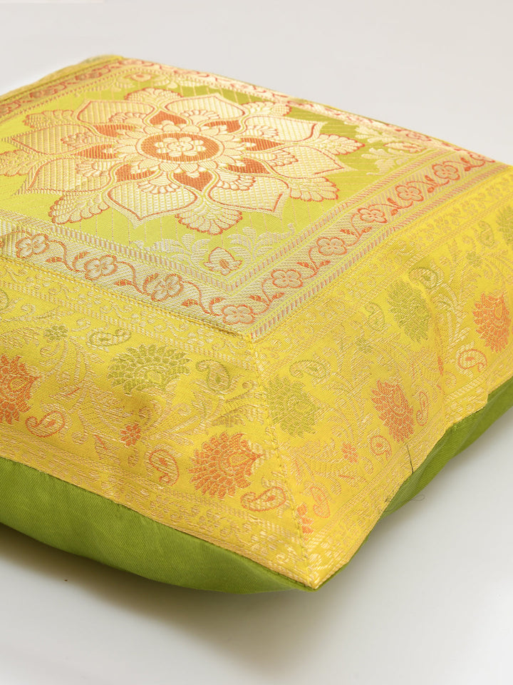 Yellow-Banarasi-Zari-Cushion-Cover