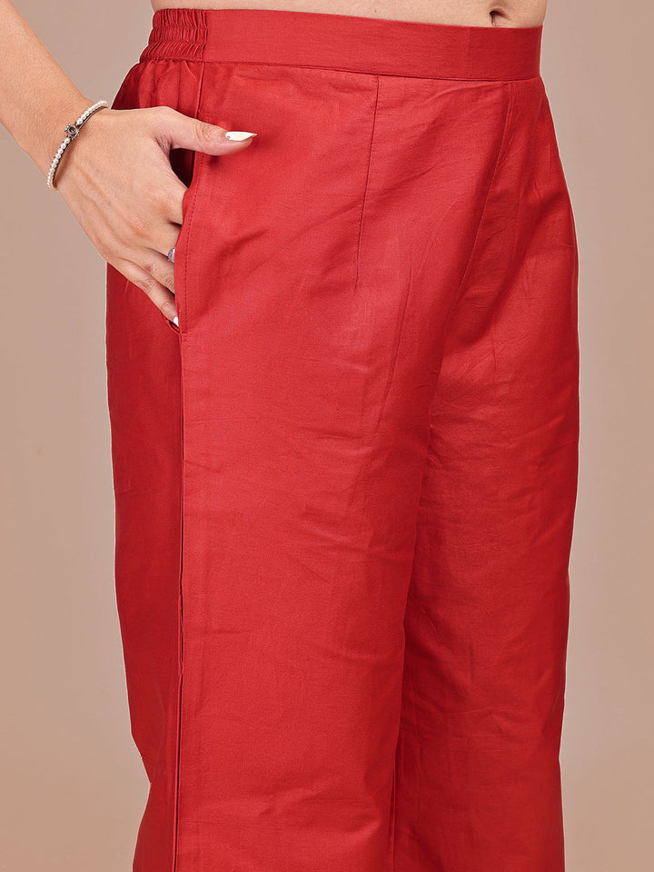 Rust-Jam-Red-Cotton-Cheeku-Stylized-Embroidered-Co-ord-Set