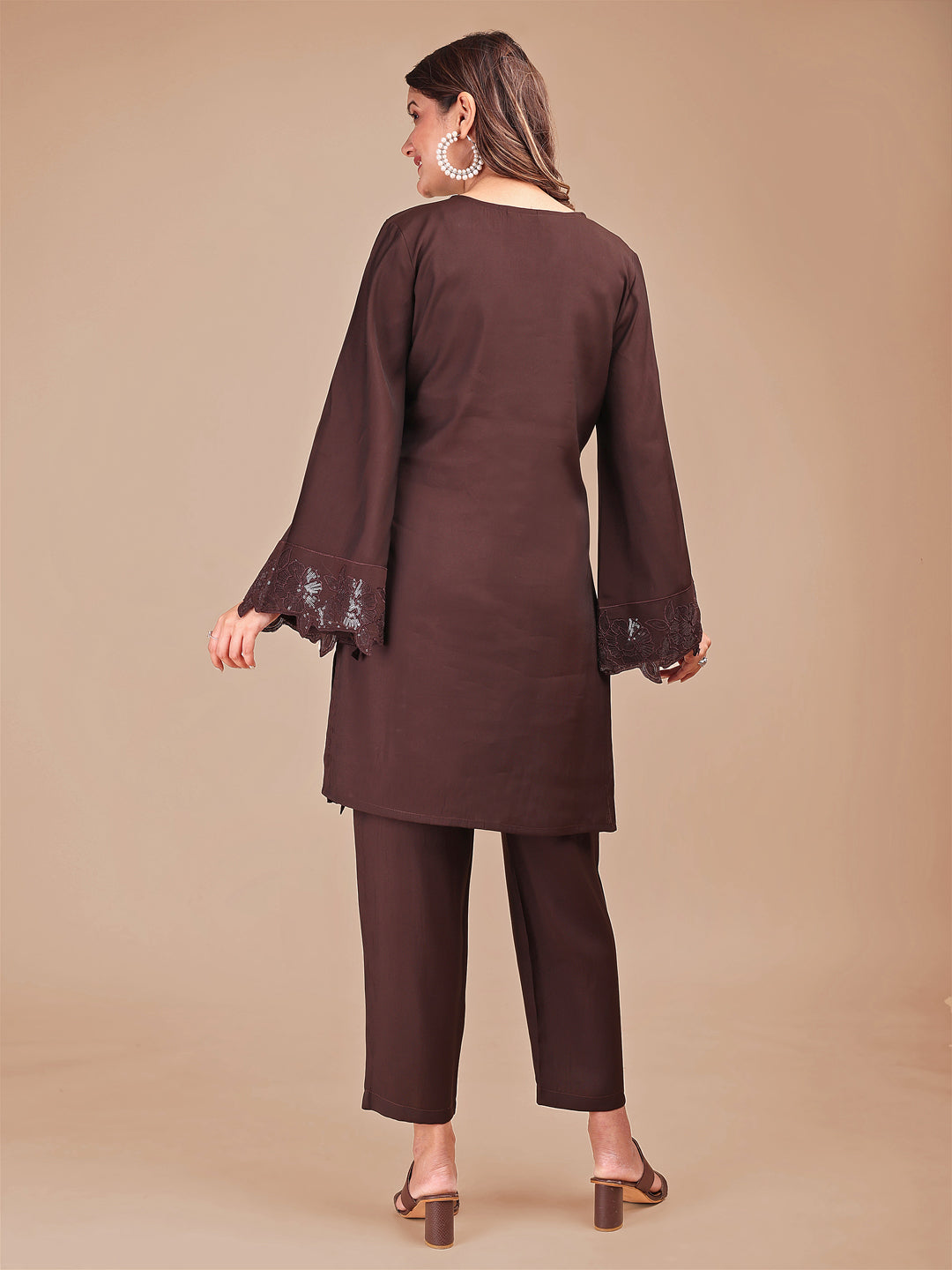 Cocoa-Tonal-Silk-Blend-Embroidered-Co-Ord-Set