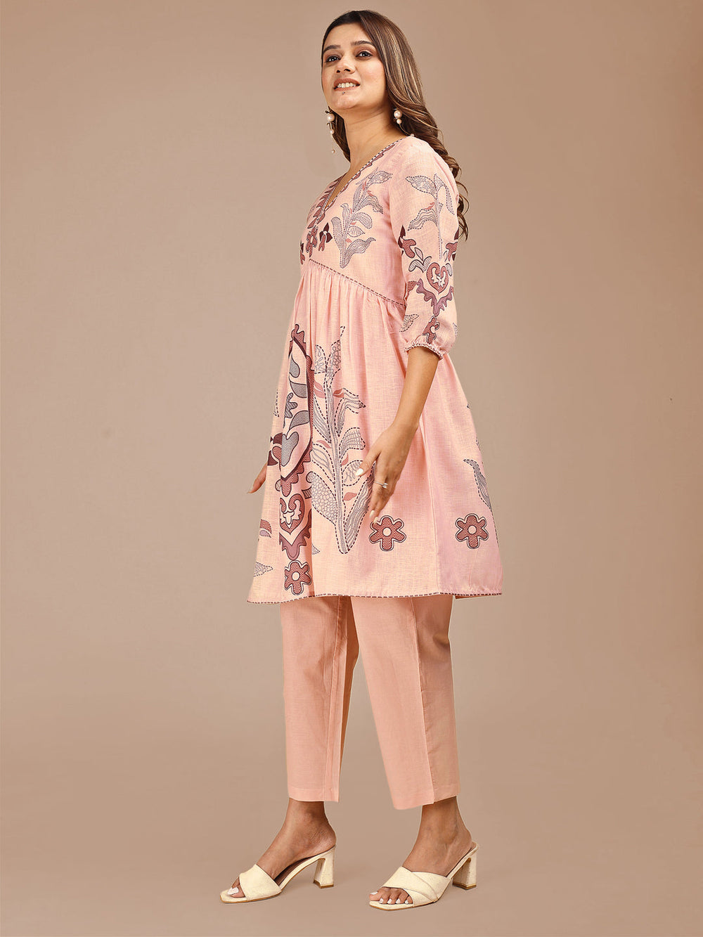Peach-Cotton-Printed-Co-ord-Set