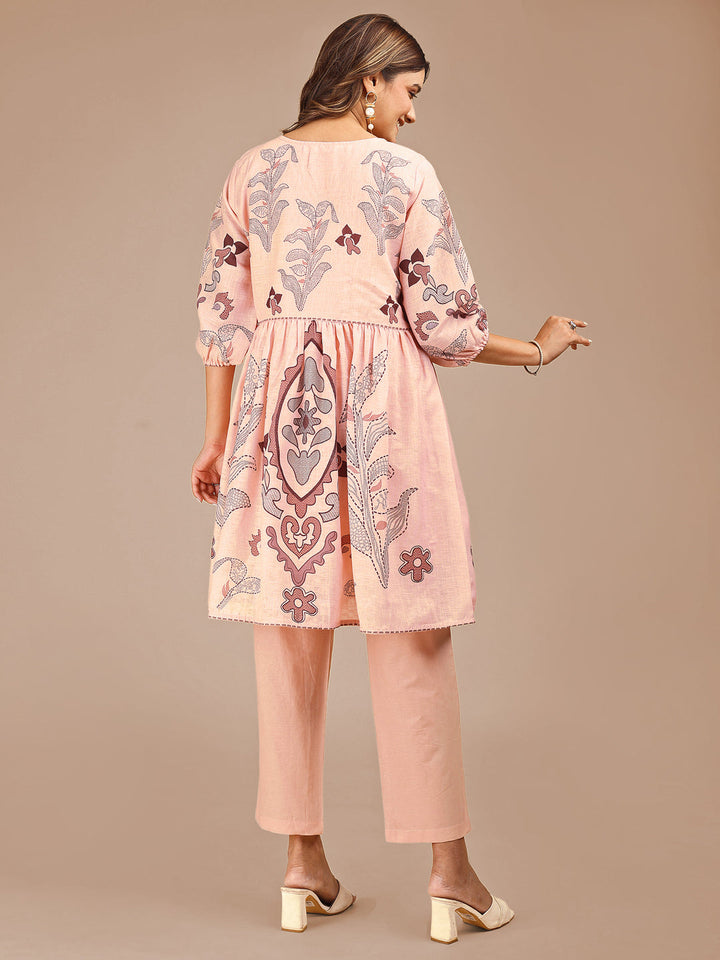 Peach-Cotton-Printed-Co-ord-Set