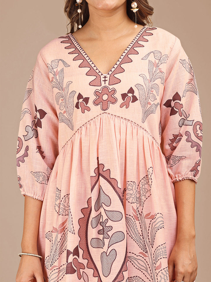 Peach-Cotton-Printed-Co-ord-Set