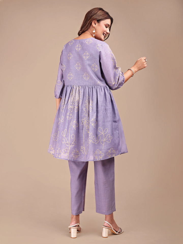 Lilac-&-Yellow-Cotton-Printed-Co-Ord-Set
