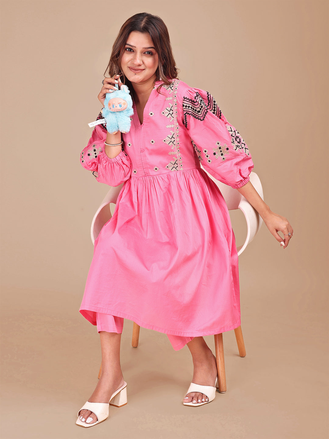 Pink-Cotton-Stylized-Thread-Work-Co-ord-Set