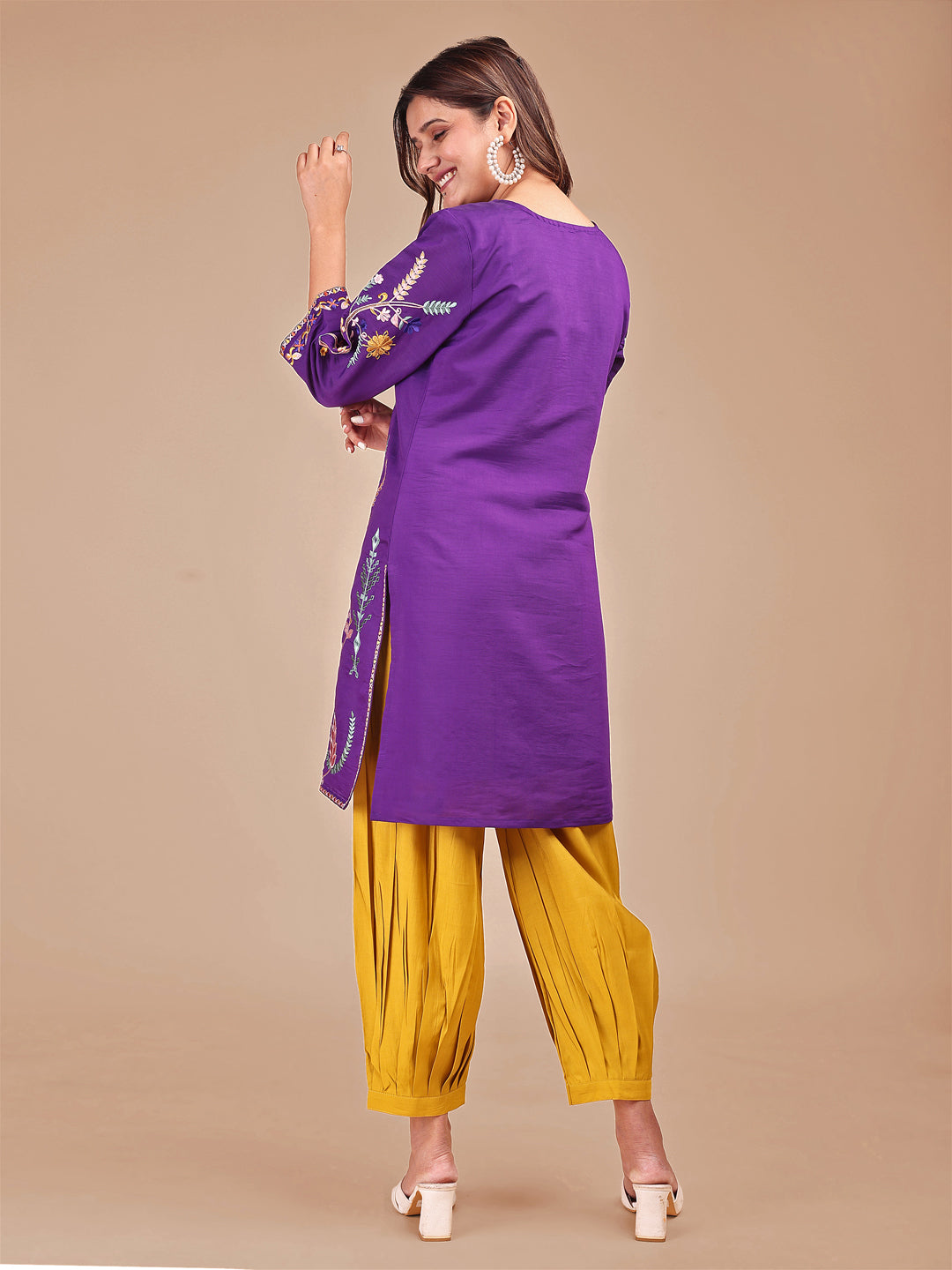 Purple-Silk-Blend-Multi-Embroidered-Co-ord-Set