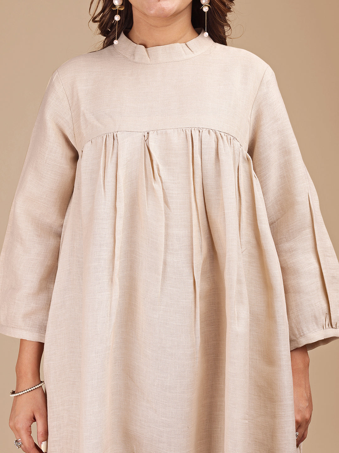 Beige-Linen-Embroidered-Empire-Co-ord-Set