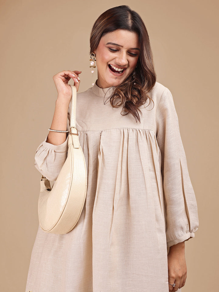 Beige-Linen-Embroidered-Empire-Co-ord-Set