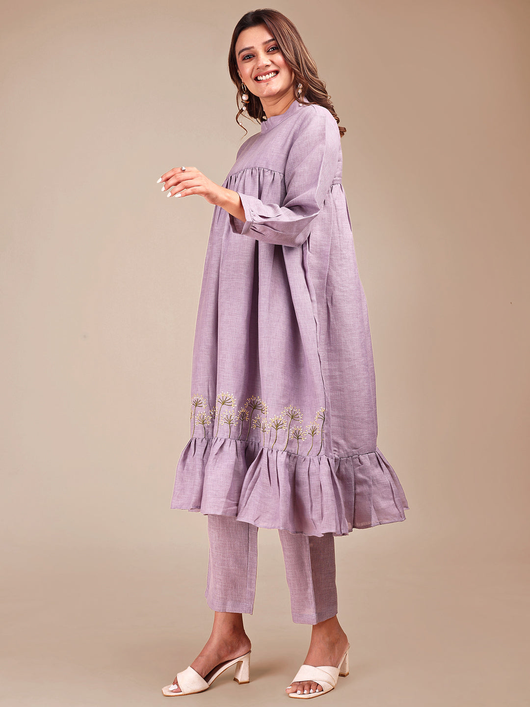 Lavender-Linen-Embroidered-Empire-Co-ord-Set