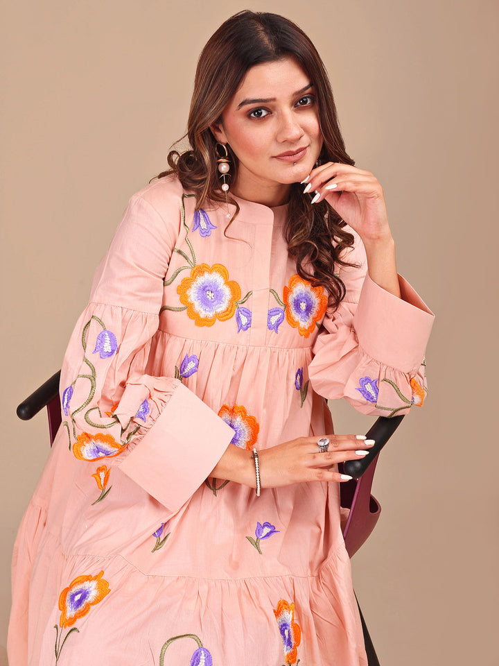 Peach-Pink-Cotton-Tiered-Heavy-Embroidered-Co-ord-Set-