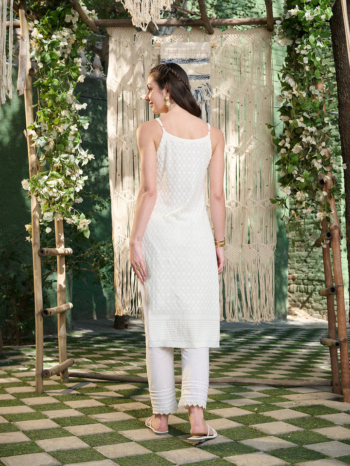Cream-Rayon-Chikankari-Straight-Kurta-Only