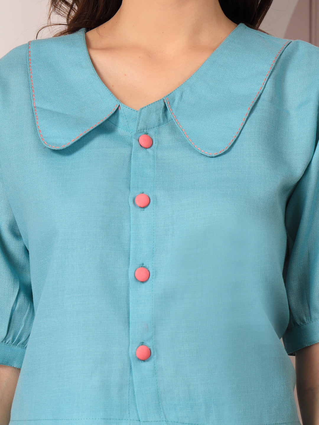 Aqua-Blue-Cotton-Co-Ord-Set