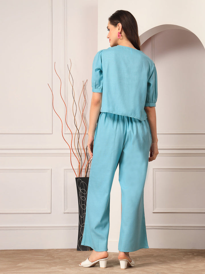 Aqua-Blue-Cotton-Co-Ord-Set