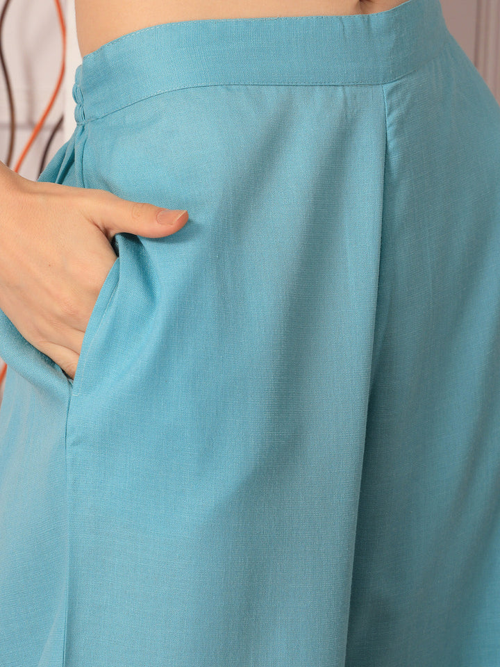Aqua-Blue-Cotton-Co-Ord-Set