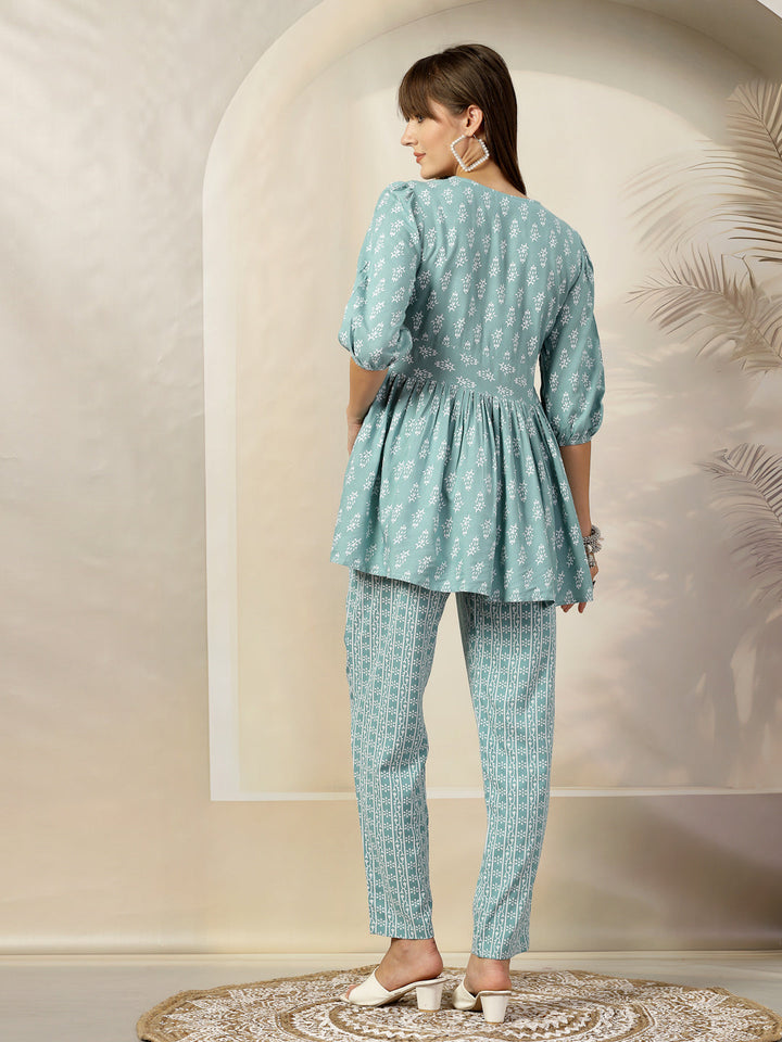 Blue-Rayon-Ethnic-Motifs-Printed-Co-Ord-Set