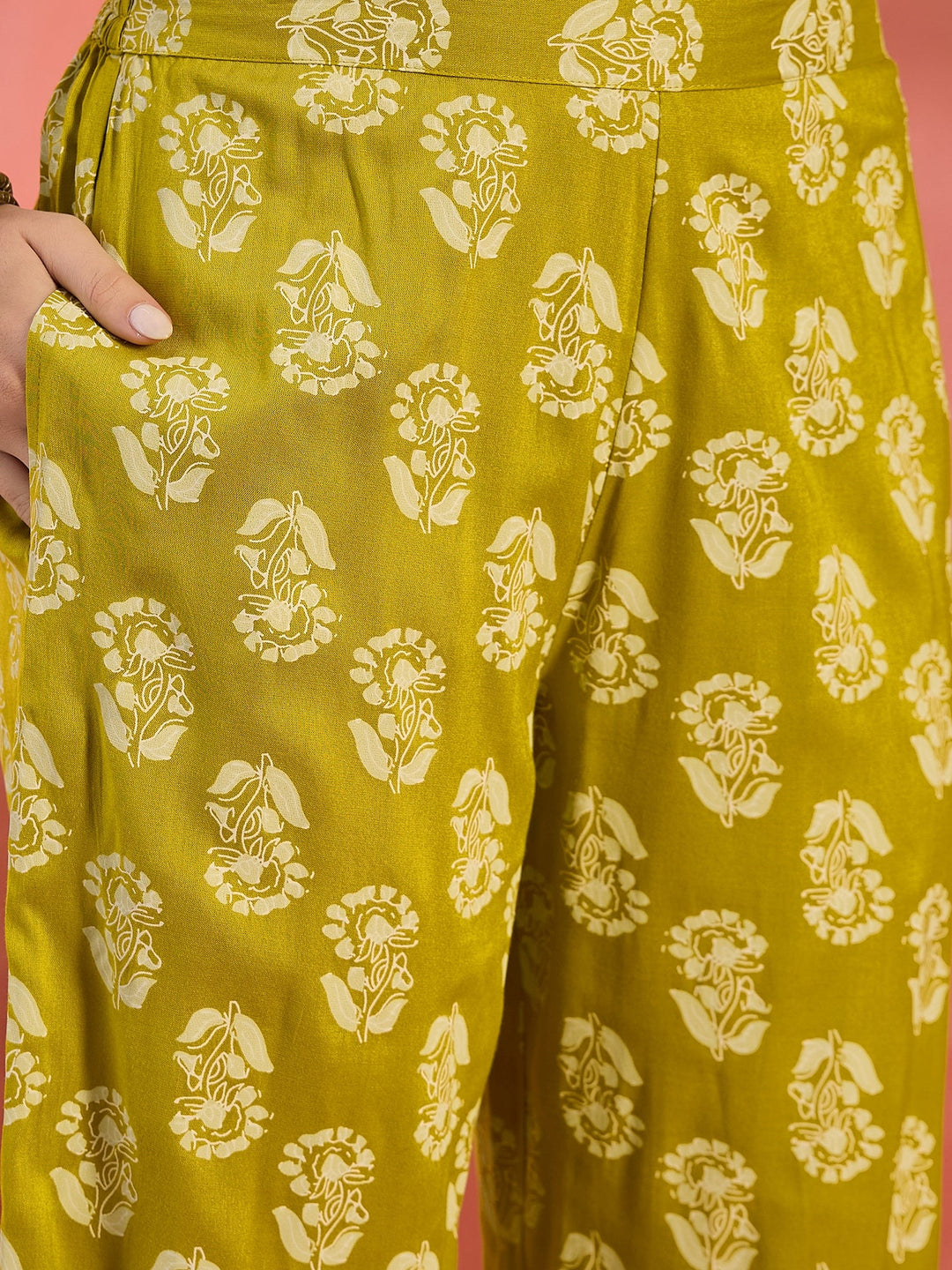 Yellow Floral Printed Rayon Co-Ord Set