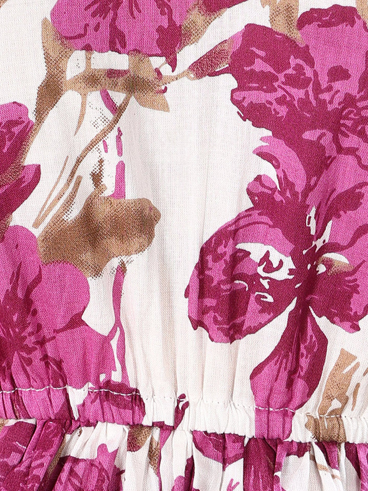 Magenta Floral Printed Cotton Co-Ord Set