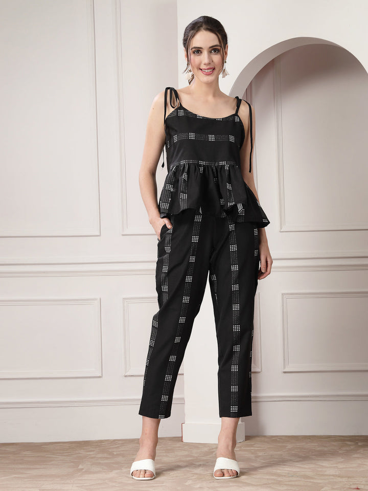 Black-Cotton-Self-Design-Co-Ord-Set