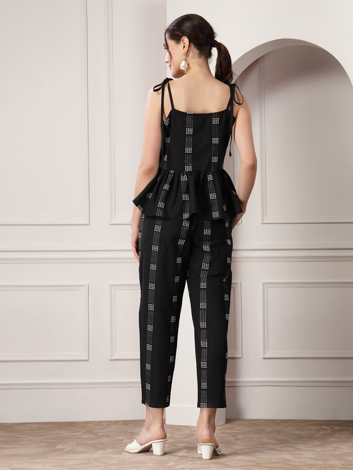 Black-Cotton-Self-Design-Co-Ord-Set