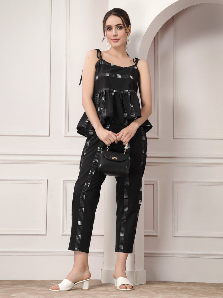 Black-Cotton-Self-Design-Co-Ord-Set
