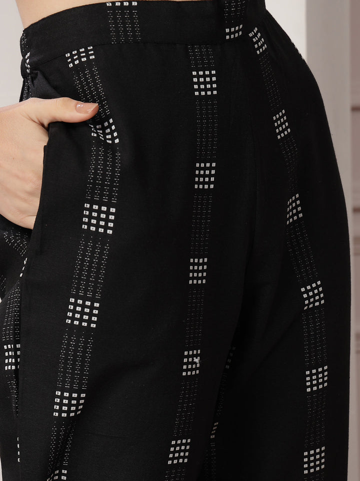 Black-Cotton-Self-Design-Co-Ord-Set