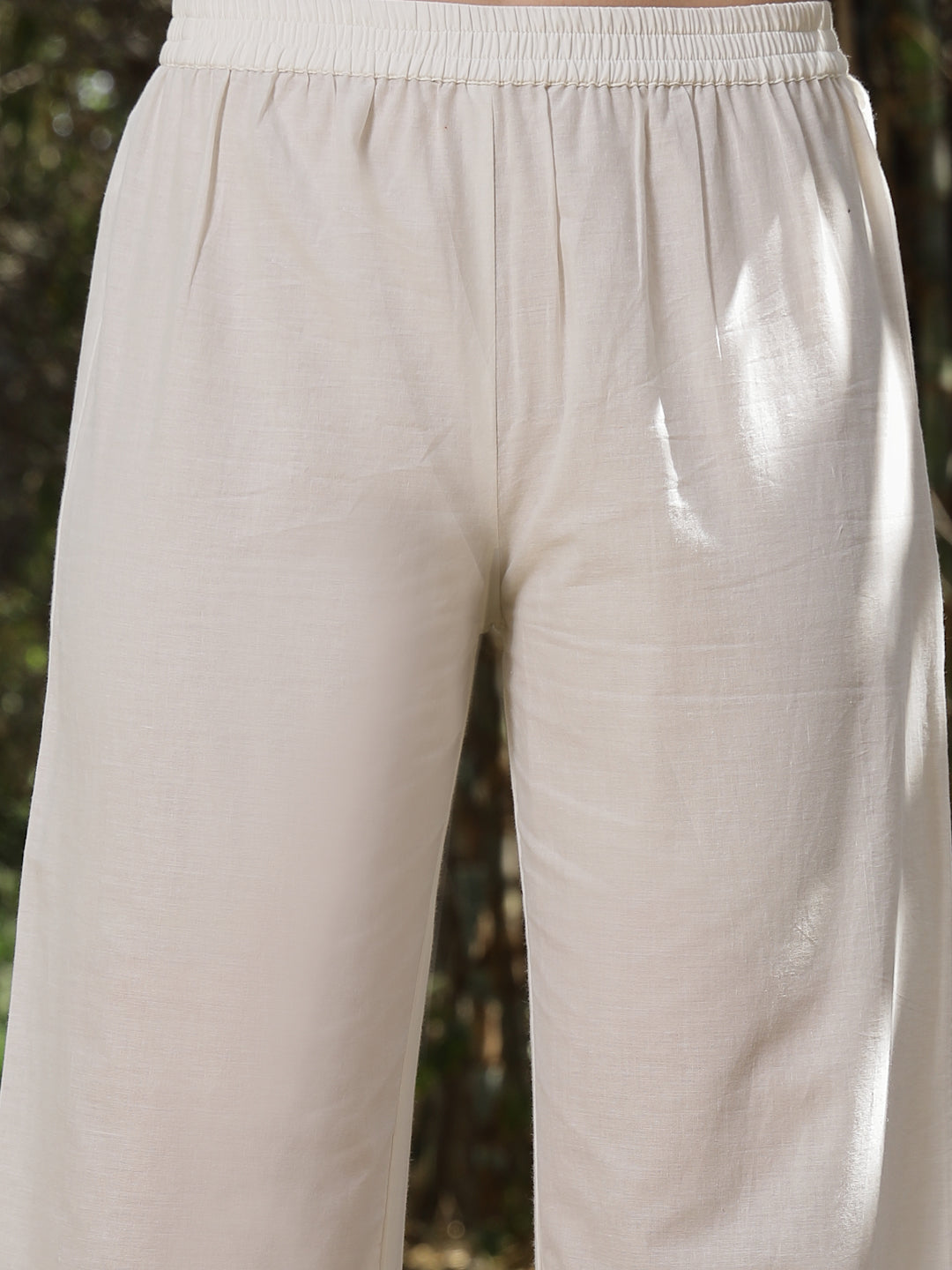 White Floral & Embroidered Cotton Co-ord Set