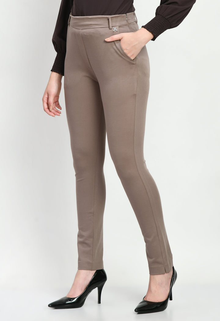 Camel-Beige-Respect-Solid-Stretch-Slim-Trouser