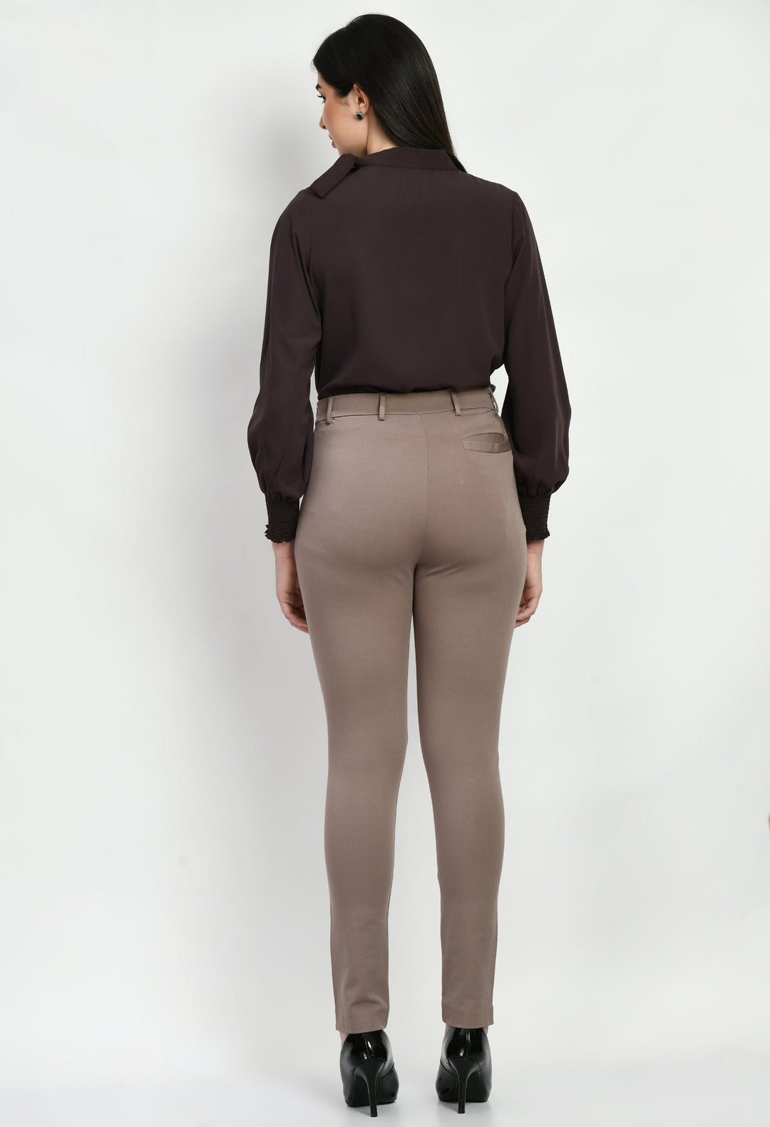 Camel-Beige-Respect-Solid-Stretch-Slim-Trouser