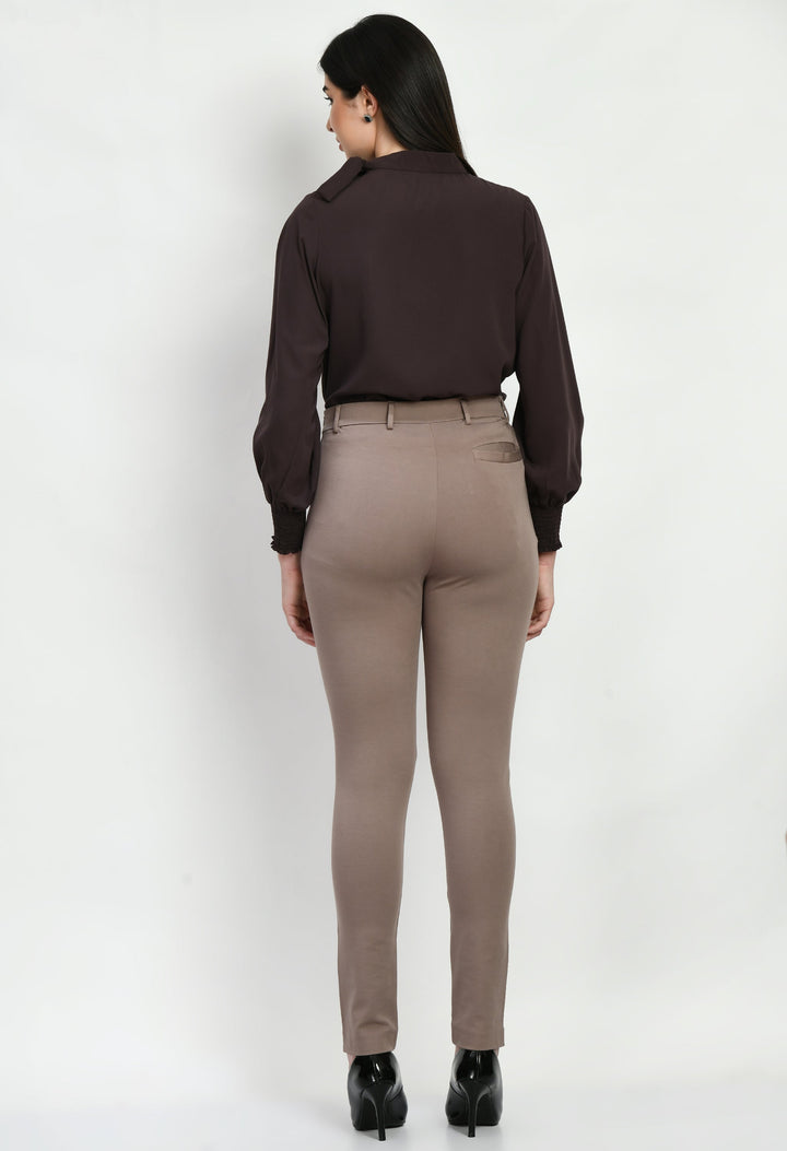 Camel-Beige-Respect-Solid-Stretch-Slim-Trouser