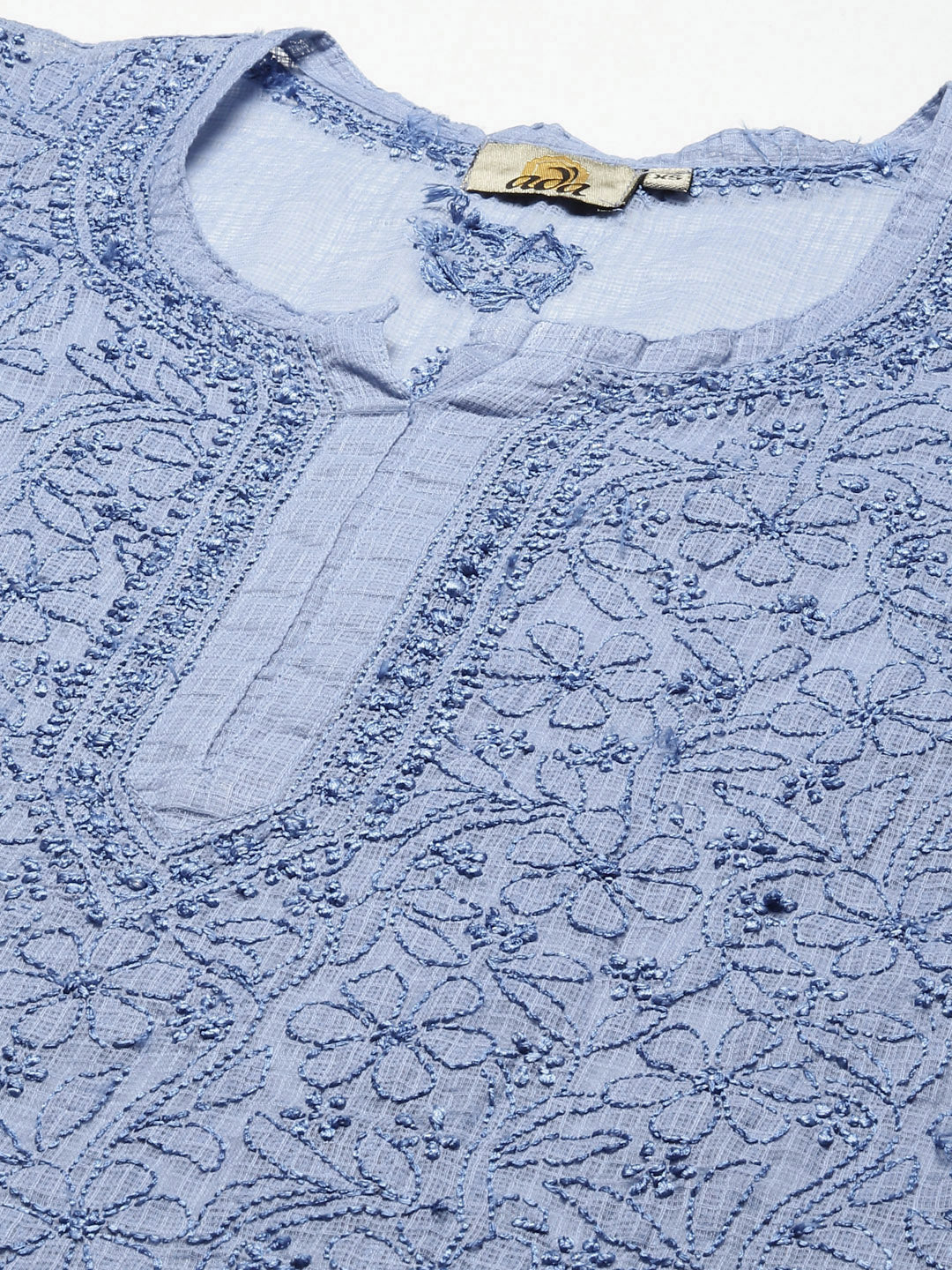 Caroline Blue Original Kota Chikankari Tunic With Slip