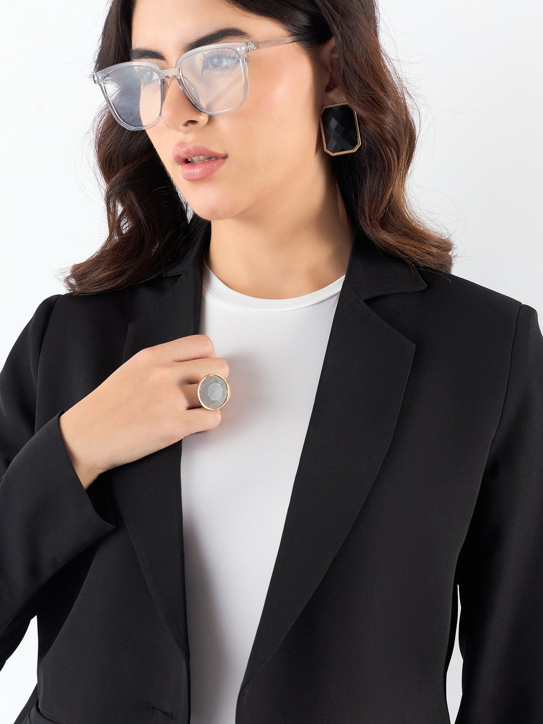 Chic-Black-Poly-Viscose-Asymmetric-Blazer