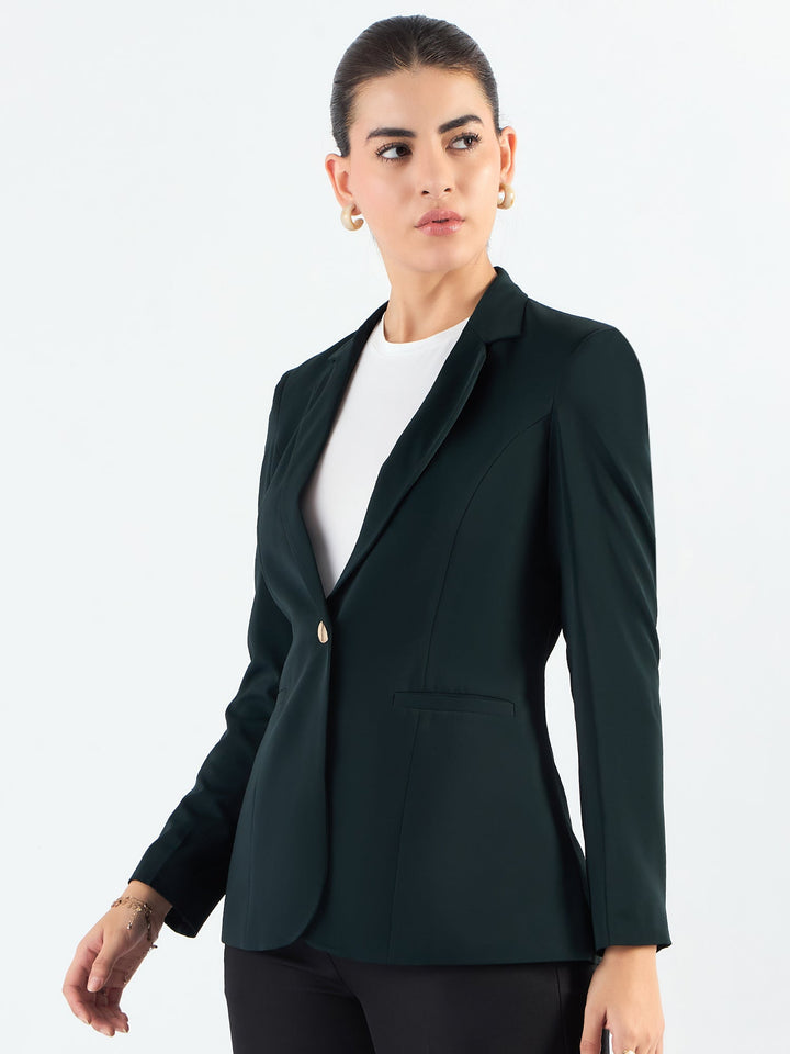 Classic-Green-Poly-Viscose-Notched-Lapel-Tailored-Fit-Blazer