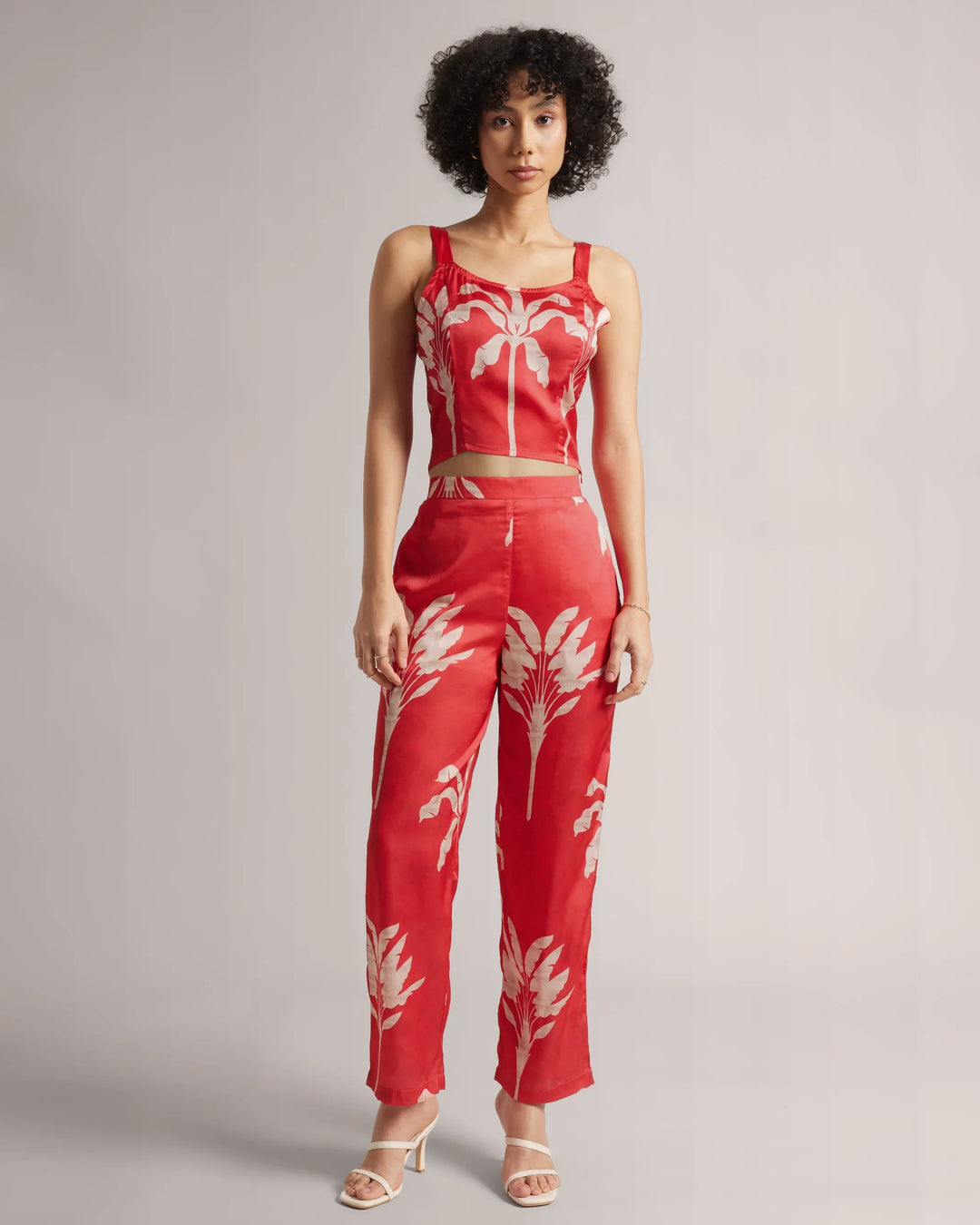 Classic Red Satin Co-Ord Set including Jacket