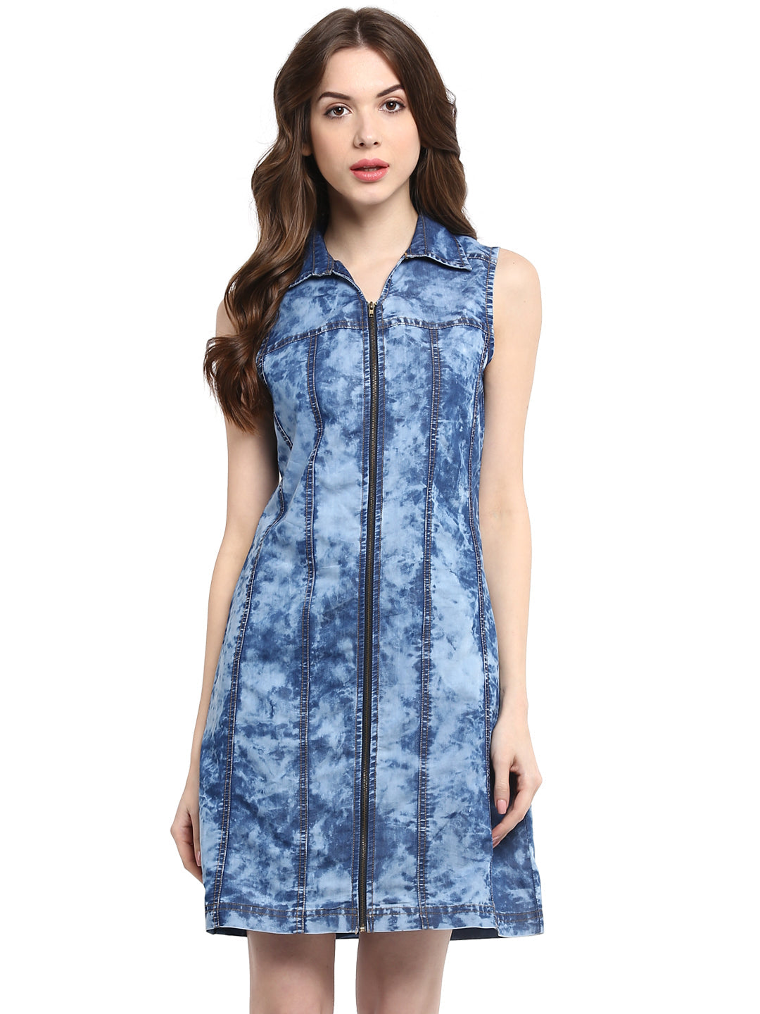 Cloud-Wash-Blue-Denim--Zip-Mini-Dress