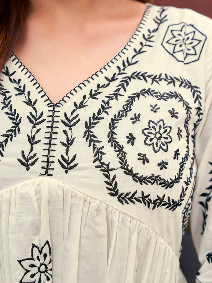 Off-White-Cotton-Embroidered-Tunic-&-Trouser-Co-Ord-Set