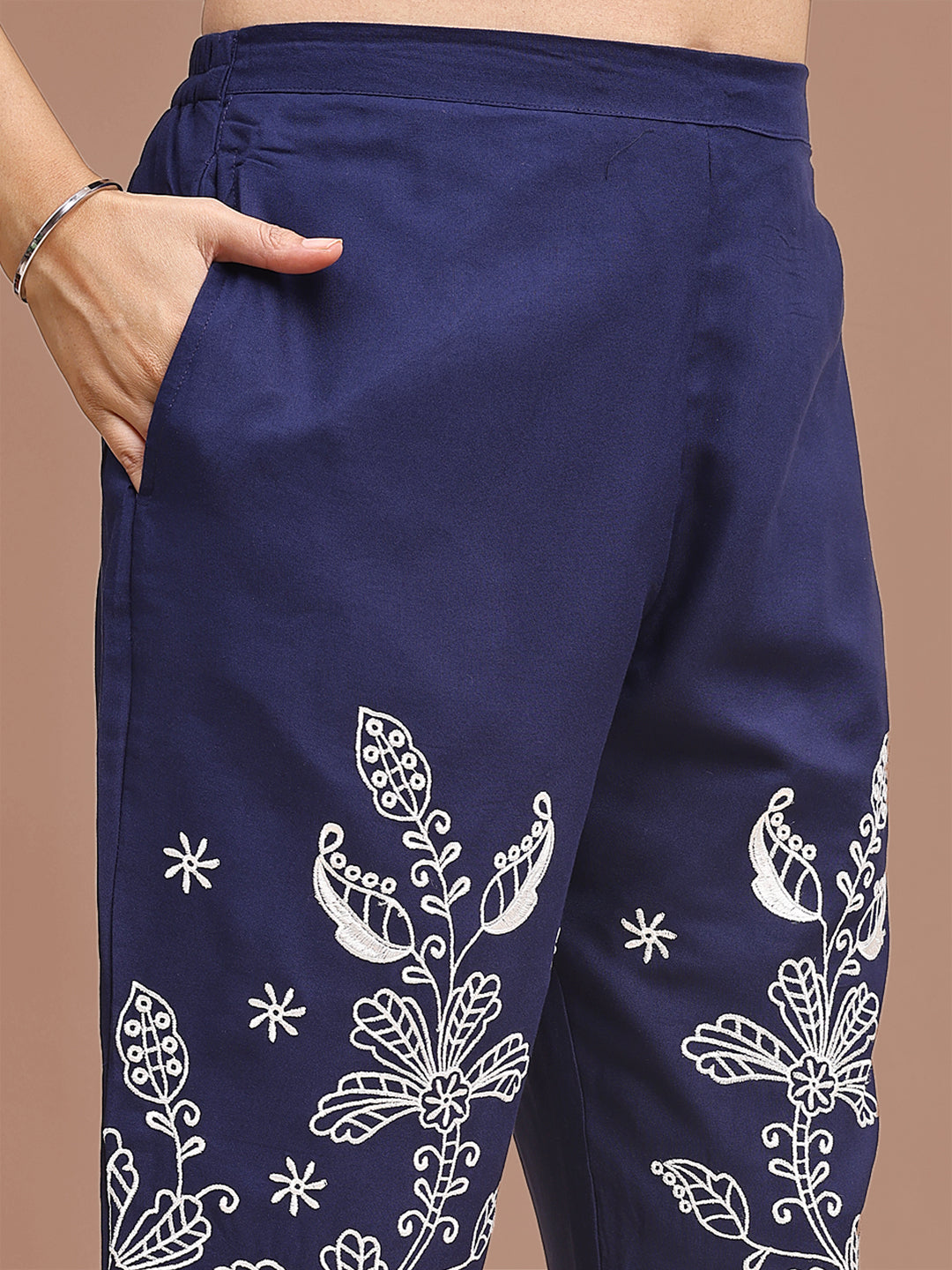 Blue-Rayon-Embroidered-Co-Ord-Set