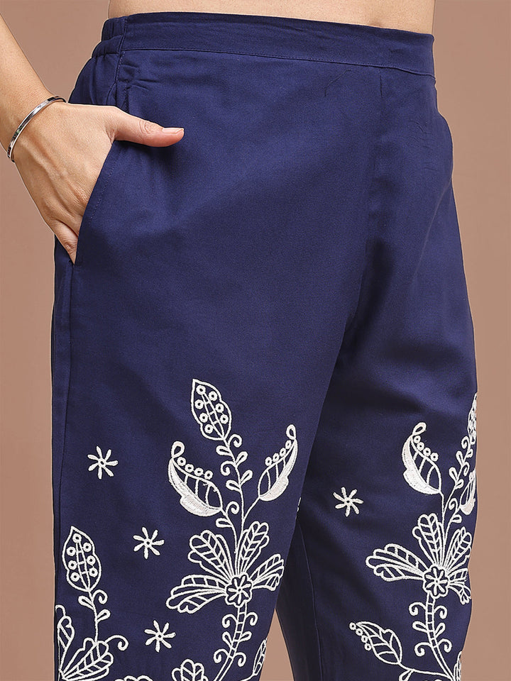 Blue-Rayon-Embroidered-Co-Ord-Set
