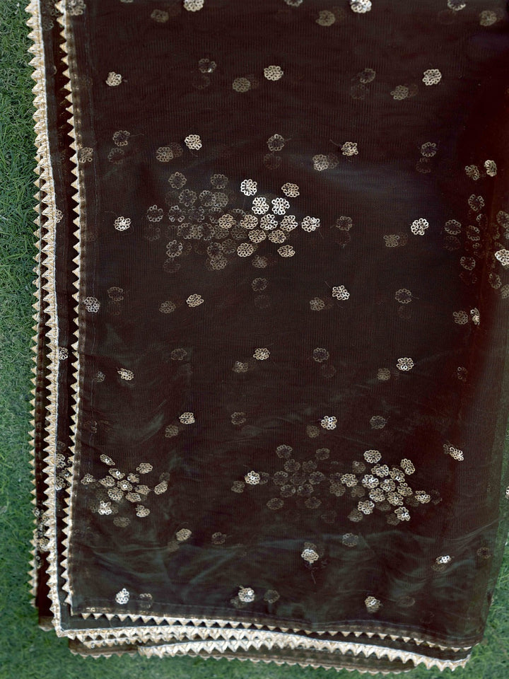 Coco-Brown-Chinon-Flared-Kurta-Set