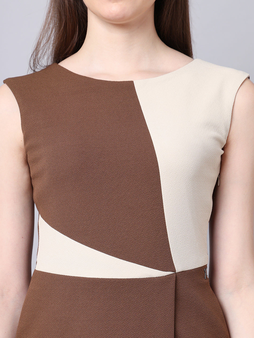 Coffee-Brown-Blended-Vibrant-Versatility-Block-A-Line-Dress